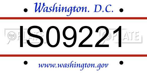 IS09221 District Of Columbia License Plate
