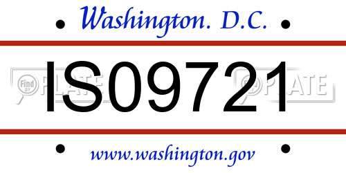 IS09721 District Of Columbia License Plate