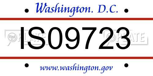 IS09723 District Of Columbia License Plate