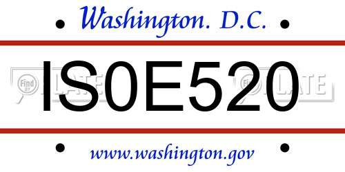 IS0E520 District Of Columbia License Plate