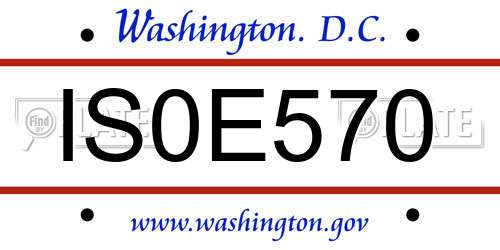 IS0E570 District Of Columbia License Plate