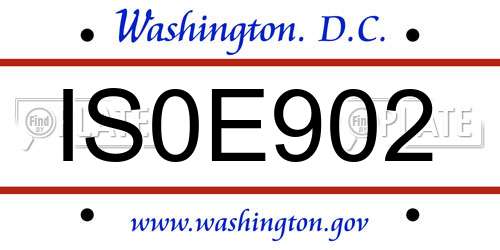 IS0E902 District Of Columbia License Plate
