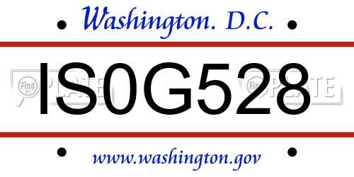 IS0G528 District Of Columbia License Plate