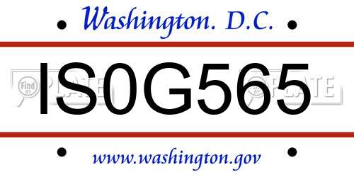 IS0G565 District Of Columbia License Plate