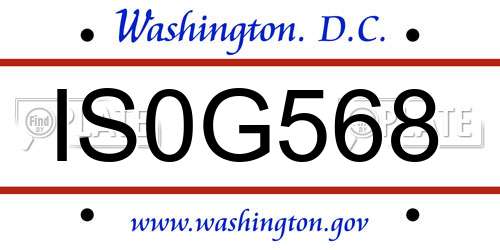 IS0G568 District Of Columbia License Plate