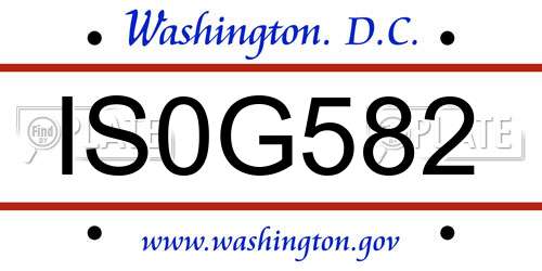 IS0G582 District Of Columbia License Plate