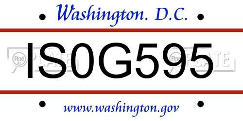 IS0G595 District Of Columbia License Plate