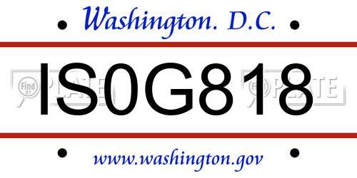 IS0G818 District Of Columbia License Plate