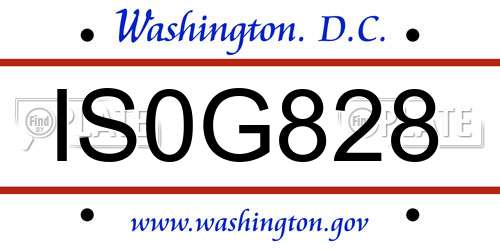 IS0G828 District Of Columbia License Plate