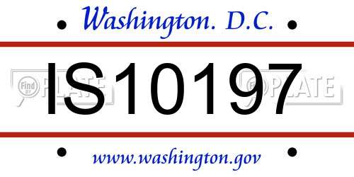 IS10197 District Of Columbia License Plate