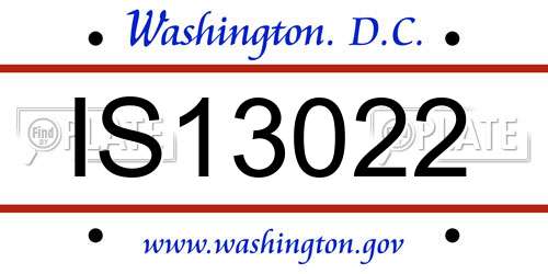 IS13022 District Of Columbia License Plate
