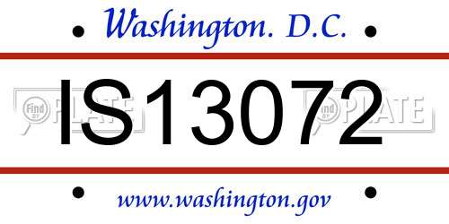 IS13072 District Of Columbia License Plate