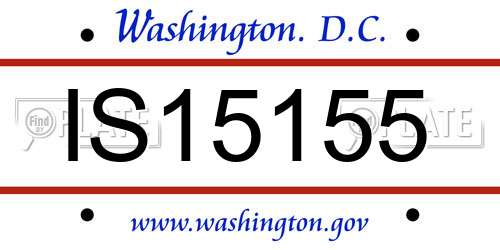 IS15155 District Of Columbia License Plate