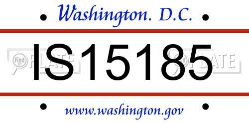 IS15185 District Of Columbia License Plate