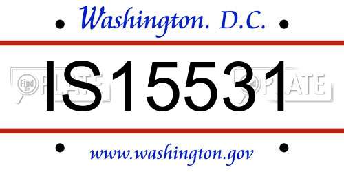IS15531 District Of Columbia License Plate