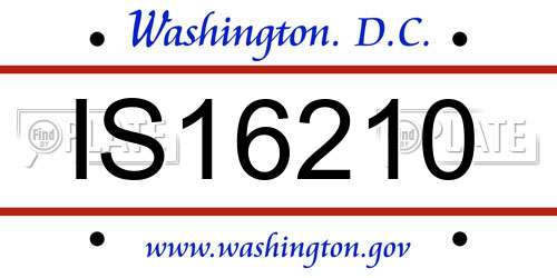 IS16210 District Of Columbia License Plate