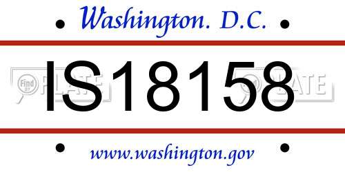IS18158 District Of Columbia License Plate