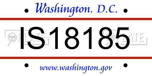 IS18185 District Of Columbia License Plate