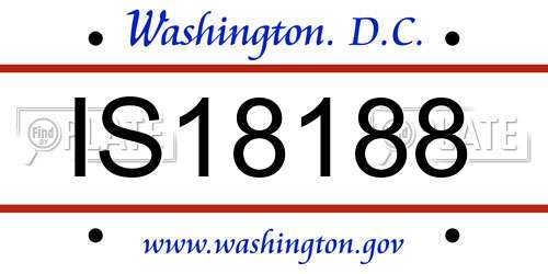 IS18188 District Of Columbia License Plate