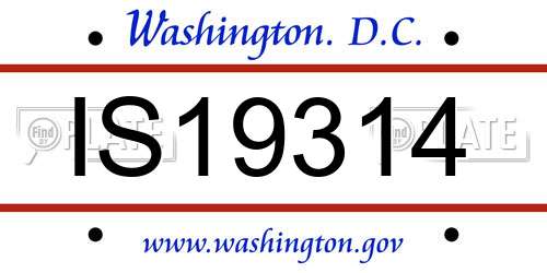 IS19314 District Of Columbia License Plate