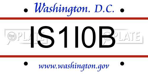 IS1I0B District Of Columbia License Plate