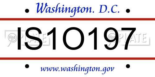 IS1O197 District Of Columbia License Plate