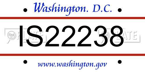 IS22238 District Of Columbia License Plate