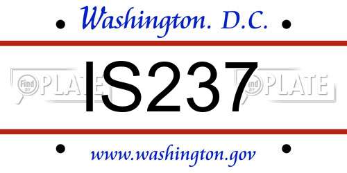IS237 District Of Columbia License Plate
