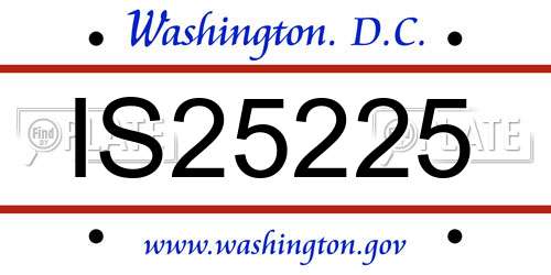 IS25225 District Of Columbia License Plate