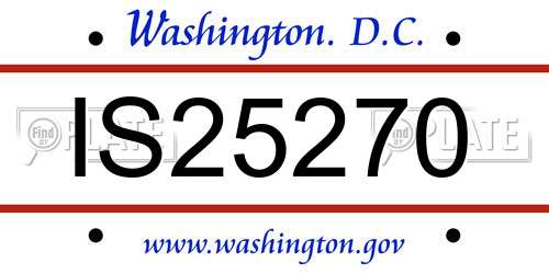 IS25270 District Of Columbia License Plate