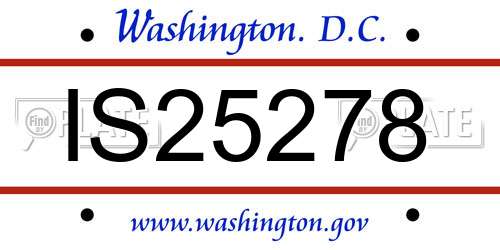 IS25278 District Of Columbia License Plate