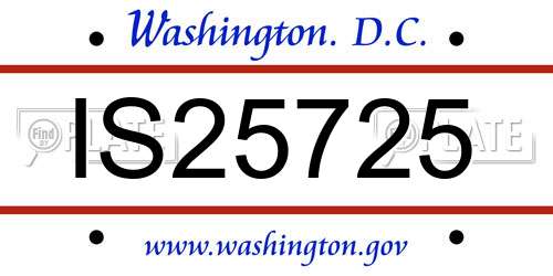 IS25725 District Of Columbia License Plate