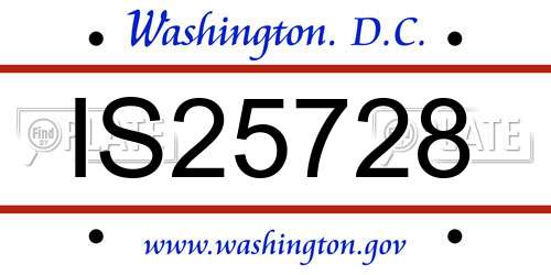 IS25728 District Of Columbia License Plate