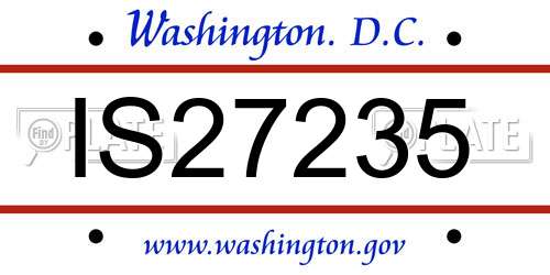 IS27235 District Of Columbia License Plate