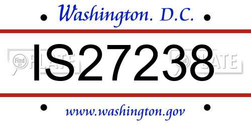 IS27238 District Of Columbia License Plate