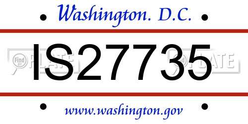 IS27735 District Of Columbia License Plate