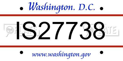 IS27738 District Of Columbia License Plate