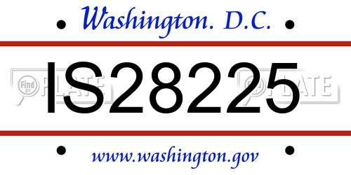 IS28225 District Of Columbia License Plate