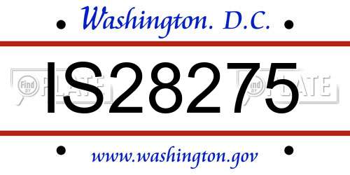IS28275 District Of Columbia License Plate