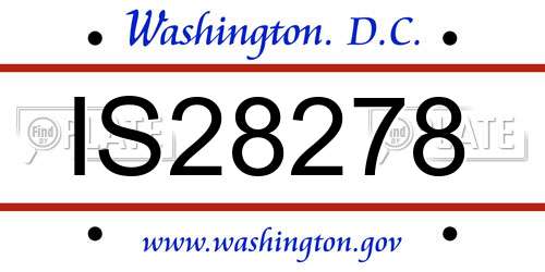 IS28278 District Of Columbia License Plate