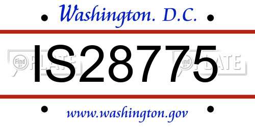 IS28775 District Of Columbia License Plate
