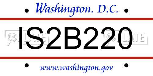 IS2B220 District Of Columbia License Plate
