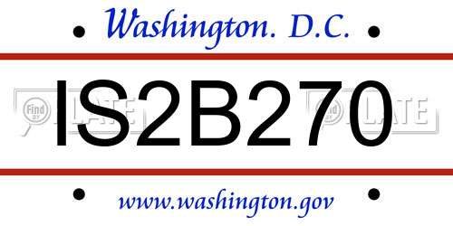 IS2B270 District Of Columbia License Plate