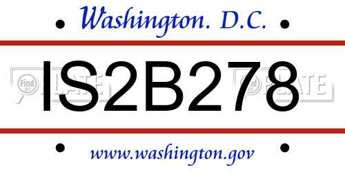 IS2B278 District Of Columbia License Plate