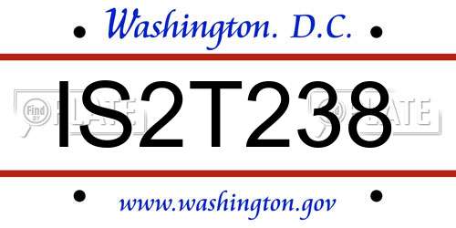 IS2T238 District Of Columbia License Plate