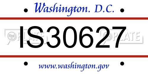 IS30627 District Of Columbia License Plate