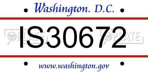 IS30672 District Of Columbia License Plate