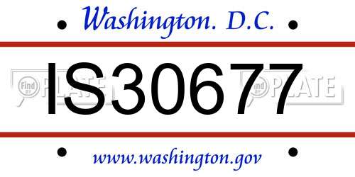 IS30677 District Of Columbia License Plate