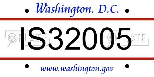 IS32005 District Of Columbia License Plate