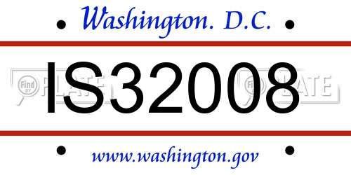 IS32008 District Of Columbia License Plate